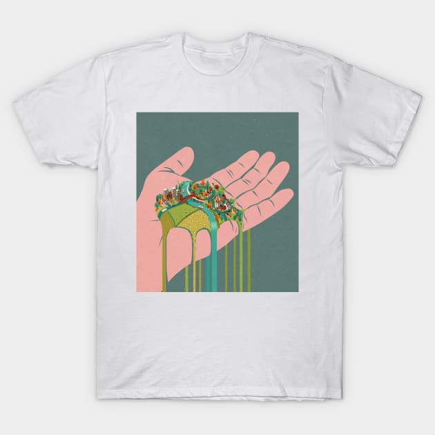 Earth Hand T-Shirt by John Holcroft